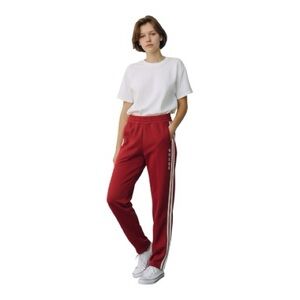 GUESS Red Track Pants with White Stripes